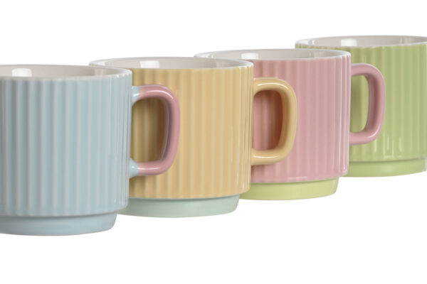 TAZA PORCELANA ACANALADA 230 ML